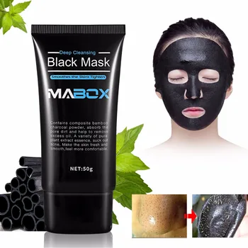 Mabox Pupínek Odstranění Bambusové dřevěné uhlí Černá Maska, Hluboké Čištění Peel Off face Mask Póry Léčba Akné Olej-ovládání Dropshipping