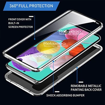 Magnetická Přitažlivost Flip pouzdro Pro samsung Galaxy a51 a71 a50 a10 a20 a30 a70 m21 m31 Double-sided Glass telefon ochranný Kryt