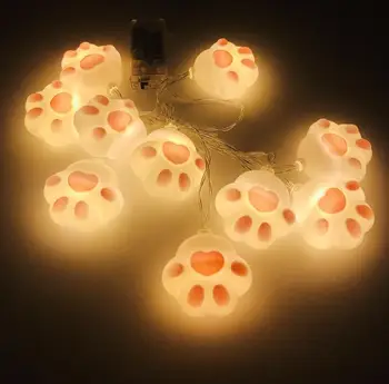 Malé Čerstvé Festival Lampa Řetězec LED Kočičí Dráp Kontrolka LED Baterie String Box Dekorativní Lampa