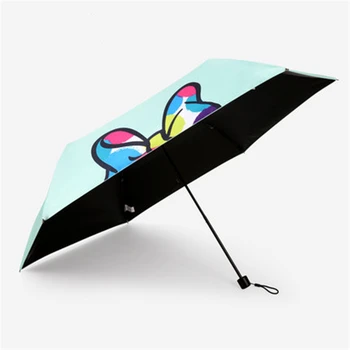 Mickey mouse Deštník, déšť ženy větruodolný deštník muži Skládací Tři skládací Anti-Uv Sluneční Deštník, Ženy, Děti Dárek