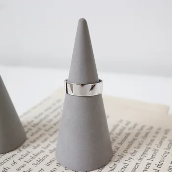 Minimalismus Hladké 925 mincovní stříbro prsteny pro ženy ringen, nastavitelný zásnubní prsten anillos mujer sterling silver šperky