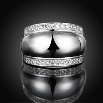 Moderní 925 Sterling Stříbrné Prsteny Pro Ženy, Muže Neviditelné Nastavení CZ AAAA+ Cryatl Svatební Zásnubní Prsten Šperky