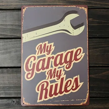 Moje garáž,můj nástrojů,moje pravidla. retro tin znamení vinobraní kovový talíř malování na zeď, dekorace pro oleje a plynové stanice