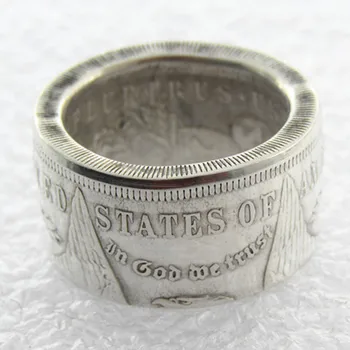 Morgan Stříbrný Dolar Mince Prsten Čistého Stříbra Ručně Vyráběné Ve Velikostech 8-16 Velkoobchod