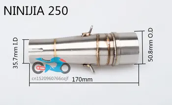 Motocykl výfukových odkaz trubka střední trubka z nerezové oceli vhodné pro 51mm výfukových Převodník Adaptér NINJA 250 výfukových Z250 výfuku