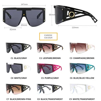 Móda Jeden Kus Oversize sluneční Brýle, Ženy, Luxusní Náměstí Brýle Ženy Módní Sluneční Brýle UV Mužů Jízdy Odstíny Oculos Feminino