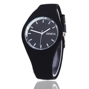 Módní Pánské hodinky Ženy Krémová Barva Ultra-tenký Módní Dárek Silikonové Popruh Volný čas Hodinky Geneva Hodinky Ženy Jelly Hodinky