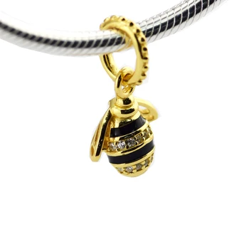 Módní Šperky Queen Bee Přívěsek Lesk BlacSterling Stříbrné Korálky Pro Ženy Se Hodí Originální 925 Stříbrné Náramky