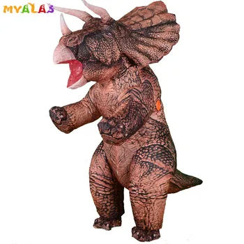 Nafukovací Dinosaurus T-REX Halloweenské Kostýmy pro Dospělé Děti, Ženy, Muži Výbuch Triceratops Plné Tělo Karneval Cosplay Párty, Maskot