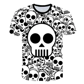 Negro Pavučina A Lebky pinted 3D camiseta hombres camiseta verano harajuku camiseta Ležérní Camisetas manga corta Topy cadera hop