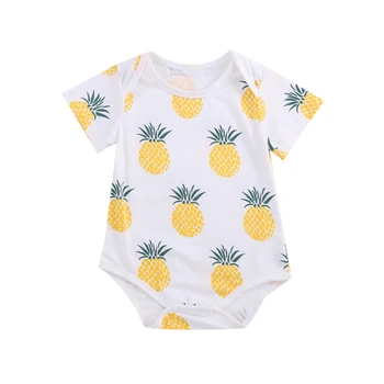 Nové Baby Boy Oblečení, Batolata Kreslený krátký rukáv ananas bavlna Děti dětské kombinézy Dětské Pyžamo Kombinézy
