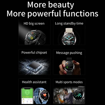 Nové Chytré Hodinky 2021 Muži Ženy Inteligentní Upozornění Fitness Tracker 1.28 inch Připojení Bluetooth Sportovní Smartwatch Pro Android, iOS