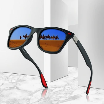 Nové náměstí pánské polarizační sluneční brýle značky návrhář klasické retro dámské hranaté brýle UV400 řidičské brýle