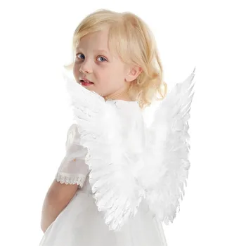 Nové Příjezdu Dětské Černé/Bílé Pírko Víla Anděl Křídla Slepice Noc Fantazie Zdobit Halloween Kostým Slavnostní Party Dodávky