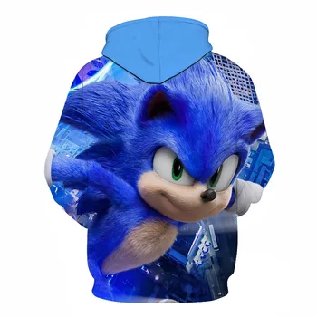 Nové výrobky na pultech Sonic the Hedgehog 3D tisk mikina s kapucí muži a ženy, módní ležérní svetr mládeže