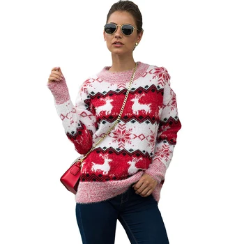 Nový Vánoční svetr ženy podzim zimní Evropské a Americké hot styl sněhová vločka jelen svetr svetr