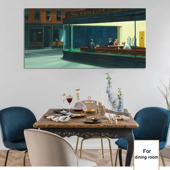 Noční jestřábi Edward Hopper Plátna Obrazů slavných Plakátů a Tisků Cuadros umění Nástěnné Obrázky pro obývací pokoj Domácí Dekoraci