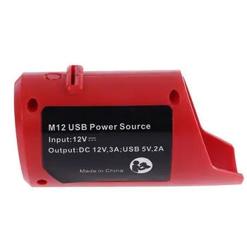 Náhradní USB DC12V M12 Nabíječka Pro Milwaukee 49-24-2310 48-59-1201 Lithium Baterie Přenosné Lehký Akumulátorový Zdroj Energie