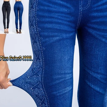 Patchwork Pružnost Hubené Ženy Legíny Pro Fitness Vysoký Pas Stretch Slim Tužka Kalhoty 2020 Zimě Push Up Kalhoty S-3XL