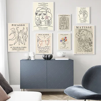 Picasso, Matisse, Malířské Plátno Tisků Abstraktní Dívka, Tělo, Obličej, Květ Nordic Plakát Wall Art Obrázky Pro Obývací Pokoj Domácí Dekor