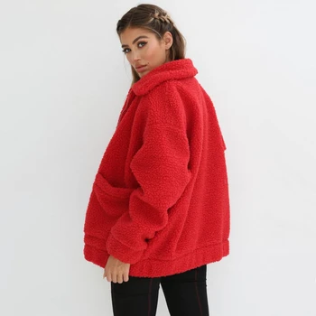 Plyšový Kabát Zimní Dámská Bunda 2020 Nadýchané Módní Streetwear Bundy Na Zip Tlustý Ležérní Plus Velikost Umělé Kožešiny Ženy Teplý Kabát