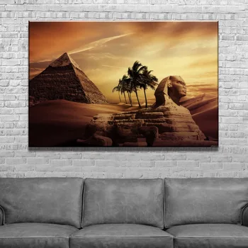 Plátno Zeď Modulární Styl Art Pictures Home Dekorativní HD Otisky 5 Ks Velká Sfinga v Gíze Obraz, Plakát Dekor Rámec