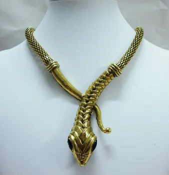 Podrobnosti o Módní Art Deco Zlatý Had Zvíře Jasné Prohlášení Náhrdelník