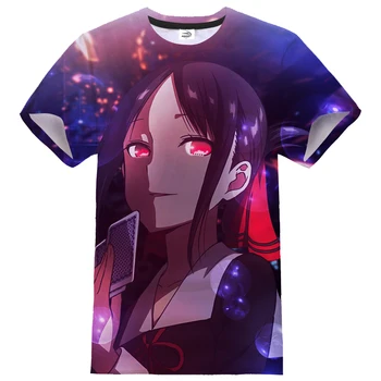 Populární Anime T-shirt KAGUYA SAMA LÁSKA JE VÁLKA 3D Tisk Streetwear Kawaii Dívka Vzor T shirt Muži Ženy Sportovní Módní Trička Topy