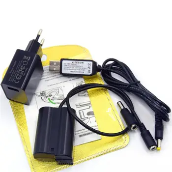 Power Bank USB Kabel+EN-EL15 EL15a MH25 EP-5B DC Vazební Baterie+Nabíječka pro Nikon Z7 Z6 D800 D850 D810 D7100 D7200 D7500 Fotoaparát