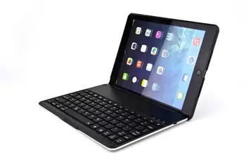 Pro Apple iPad 6 Air 2 Tablet Luxusní Hliníkové Folio Bluetooth Klávesnice Ochranné Pouzdro Stojan Kryt S Barevnými Podsvícená Světlo