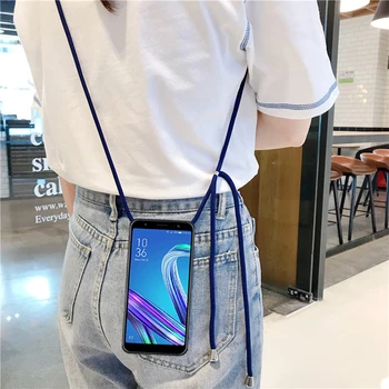 Pro Huawei Ascend P8 Mini P Smart Plus 2018 PSmart Z P20 Pro Lite 2019 Silikonové Telefon Pouzdro Šňůrka Crossbody Náhrdelník Lano
