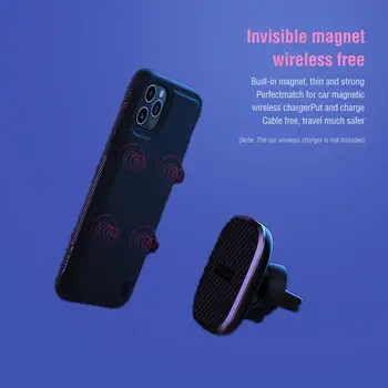 Pro iPhone 11 Pouzdro Nillkin Magic Auto Bezdrátové Nabíjení pouzdro Pro iPhone 11 Pro Max Neviditelný Magnet, PU Kůže Zadní Kryt