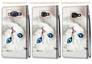 Pro Samsung Galaxy A3 A5 A5 2016 2017 A520F Případě PU Kůže Flip Pro Samsung Galaxy A3 A5 2016 2017 Kryt Roztomilé Vzorované Funda