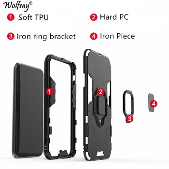 Pro Xiaomi Redmi Poznámka 9 9S 10X Pro Případ, Redmi 10X Držák do Auta Brnění Případech Těžké PC & Soft Silikonový Kryt pro Xiaomi Redmi Note 9S