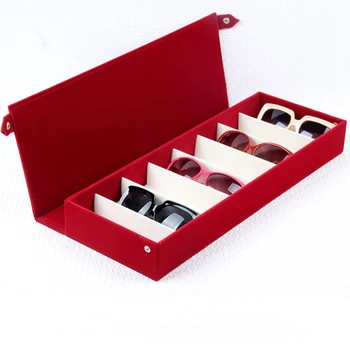 Protable 8 Slot Obdélník Brýle Brýle Sluneční Brýle Úložný Box Případě, Brýle, Zobrazení Mřížky Brýle Protector Box Bag Pouch