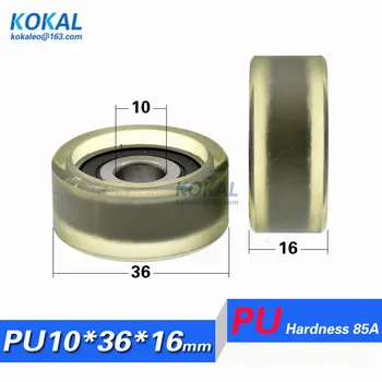 [PU1036-16] 10KS 6200RS vnitřní 10mm TPU PU měkké gumové stroj posuvné DIY nízká hlučnost kování kola řemenice 10*36*16 mm
