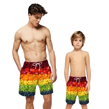 Pánské Koupací Šortky Děti Plavky Muži Plavání Trunks Otec Syna Plavky Muž Beach Nosit Krátké Kalhoty Rodiny Odpovídající Oblečení