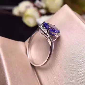 Přirozený A Skutečný Tanzanite luxusní prsten prsten doprava Zdarma drahokam 925 sterling silver Jemné šperky