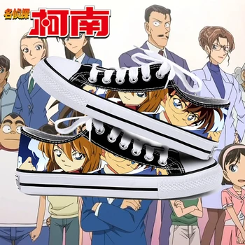 Případ Uzavřen Anime karikatura studenti vysoké pomoc cosplay, protože Detektiv Conan boty plátno módní boty pohodlné ležérní muži ženy