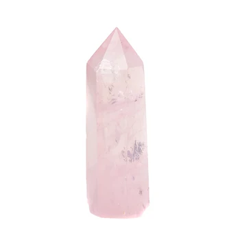 Přírodní Krystal Rose Quartz Bod Léčení Kámen Šestihranné Hranoly 50-80mm Obelisk Hůlka Léčba Ozdoby Kámen DIY Dárek