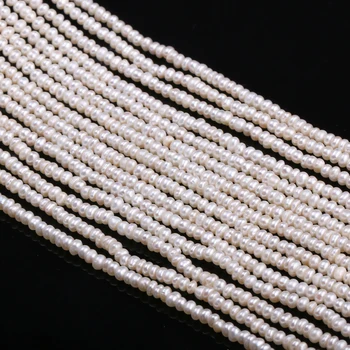 Přírodní Sladkovodní Kultivované Perly, Korálky Oblate Volné Distanční Korálky pro Ženy, Šperky Náramek DIY Náhrdelník, 13 Palců