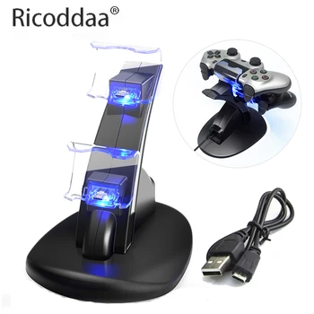 Regulátor Nabíječka Dock LED Dual USB Nabíjecí Stojan Pro PS4 Stanice Kolébka Pro Sony Playstation 4 PS4 /Pro/Slim Řadič