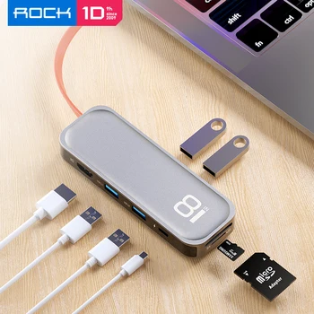 ROCK USB C UZEL Typu C na Multi ROZBOČOVAČ USB 3.0 HDMI Adaptér Dock pro MacBook Pro Huawei Mate 30 USB-C 3.1 Splitter Port Typu C HUB