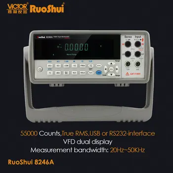 RuoShui VC8246B 8246A Lavice top Digitální Multimetr Auto Rozsah True RMS 55000 RS232 Voltmetr DC/AC Cap. Freq.Teplota Test