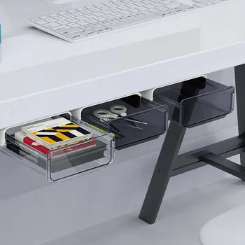 Samolepící Pod Šuplík Pod psací stůl Úložný Box Drobnosti Papírnictví Ložnice Desktop Skryté Pero Držitel Box