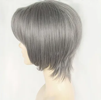 Sarazanmai Mabu Akutsu Paruky Světle Šedé Krátké Tepelně Odolné Syntetické Vlasy Cosplay Paruky + Čepice Paruka