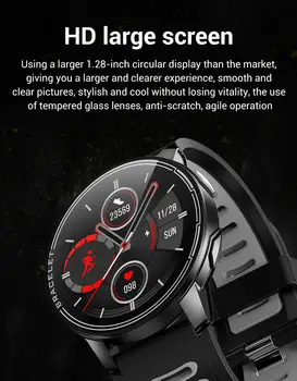 SCOMAS Venkovní Sportovní Chytré Hodinky Muži IP68 Vodotěsné 1.3 palcový HD Zakřivený Displej Smartwatch Srdeční Frekvence Monitoru Smartband L6