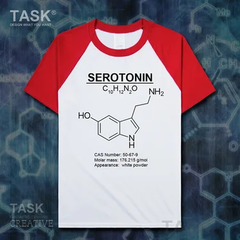 Serotonin Molekulární Vzorec Chemie Téma letní Módní fanoušky fitness pánské tričko nové Topy oblečení Krátký rukáv t-shirt 02