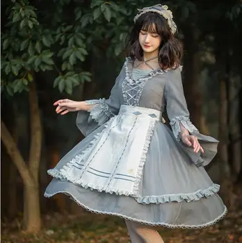 Sladká lolita zástěra vintage krajka odnímatelný ramenní popruh gothic lolita zástěra kawaii dívka loli cosplay
