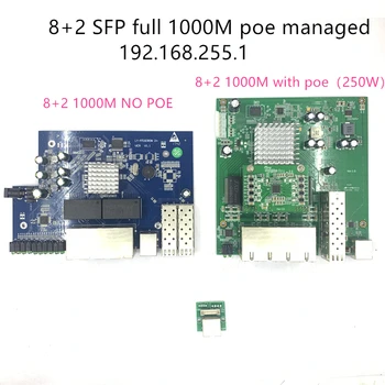 Správa IP 8-port 10/100/1000Mbps PoE Ethernet Switch Modul Podařilo spínací Modul s 2 Gigabit SFP Sloty pro gigabit switch